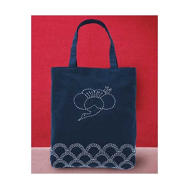 バッグ梅鶴（紺)