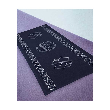 テーブルセンター波（紺)