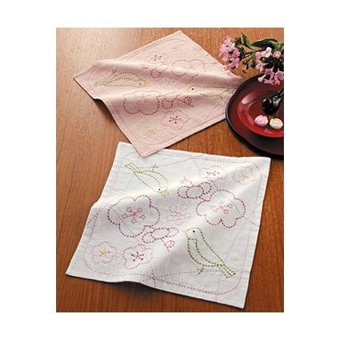 刺し子花ふきん ＝ザ ローズガーデン＝ オリムパス生地ローズ