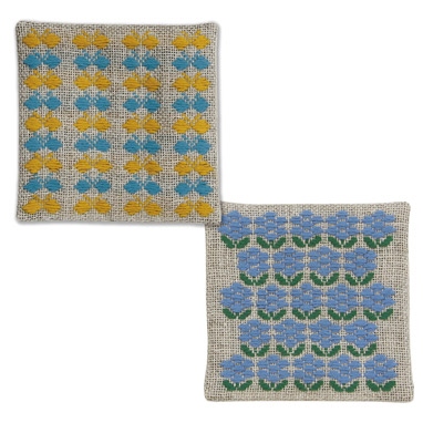 コースター　ちょうちょとお花畑