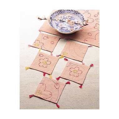 コースター水辺の桜（渋ピンク)