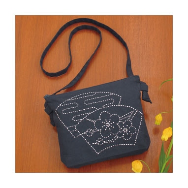 ポシェット　梅と霞つなぎ