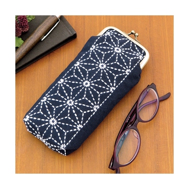 がまぐちポーチ 麻の葉