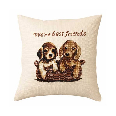 額装品/夢中にかぶりつく犬/シャロン ビールス DOG&CAT | 刺しゅう | 商品紹介 | 手芸のオリムパス