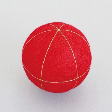 地割り済手まり芯<6等分・赤>