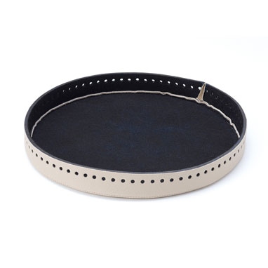 AB-702 編み付けバッグ底　円形　大・ベージュ