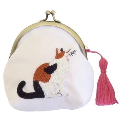 がまぐちポーチあくびニャンコ