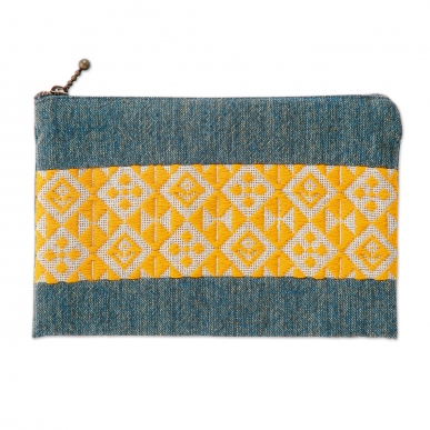 平ポーチ　山吹色