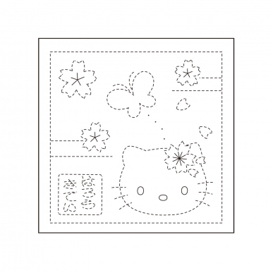 ハローキティ　桜と蝶々（白)