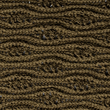 引き上げ編みで表現されたウェーブ模様