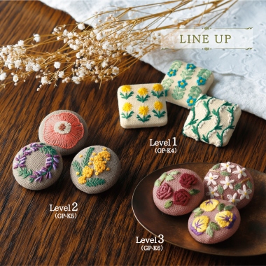 GARDEN PARTY　French Embroidery kit------Covered button------