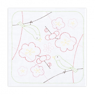 梅とうぐいす（白）