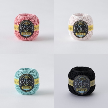 エミーグランデ＜カラーズ＞10g玉巻　117番・100番・220番・901番 各1玉使用