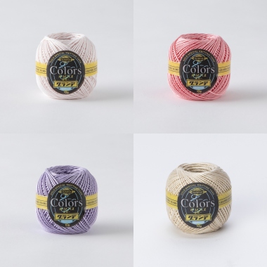 エミーグランデ＜カラーズ＞10g玉巻　100番・117番・622番・732番 各1玉使用