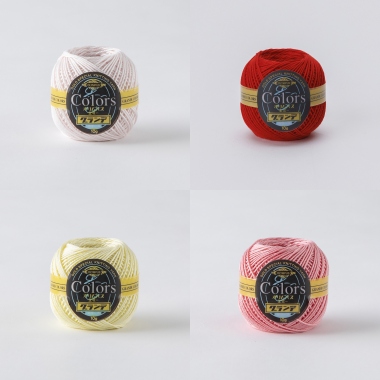 エミーグランデ＜カラーズ＞10g玉巻　100番・187番・540番 各2玉、117番 1玉使用、