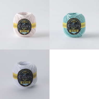 エミーグランデ＜カラーズ＞10g玉巻　100番・220番・801番 各1玉使用