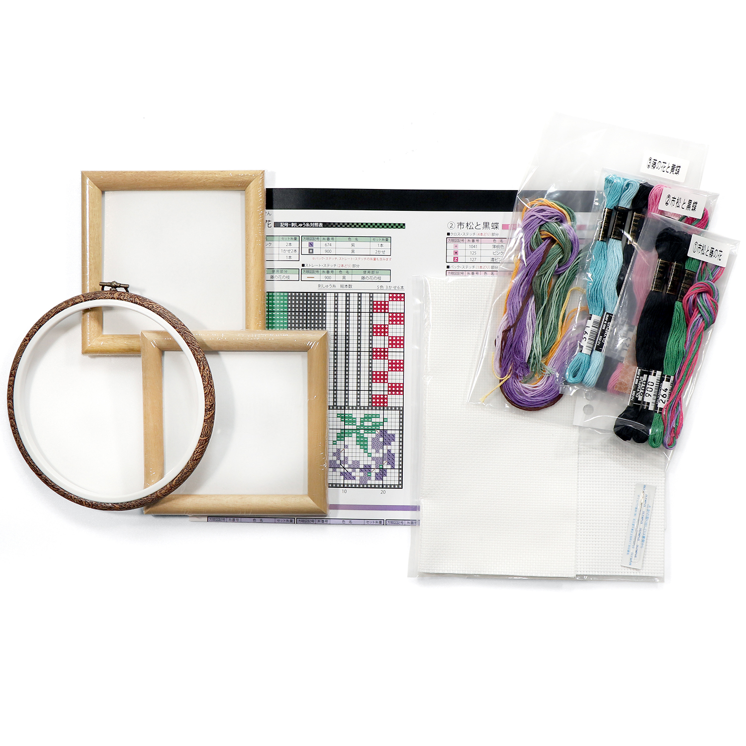 藤の花と蝶々 刺しゅう 商品紹介 手芸のオリムパス