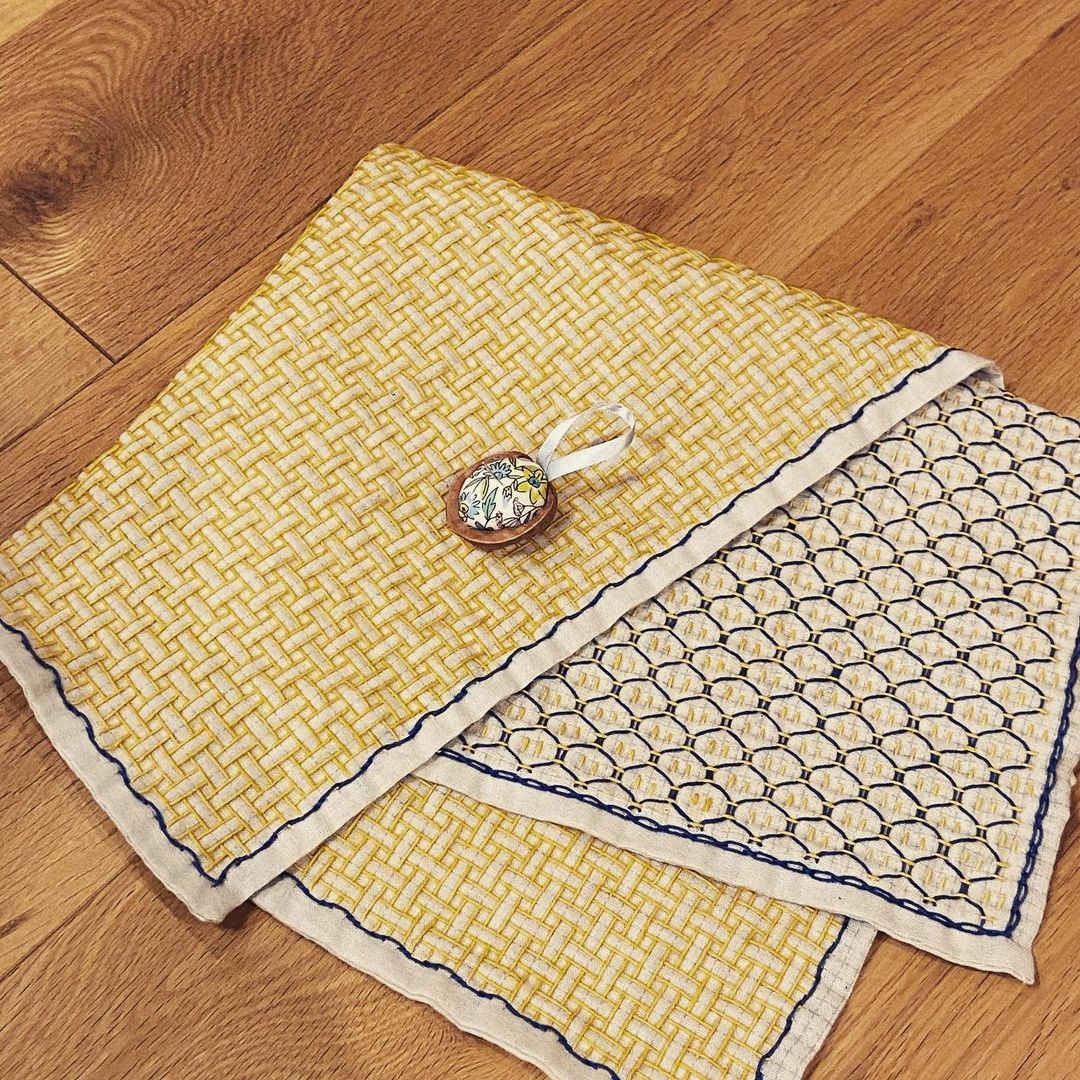 両面仕立ての一目刺し